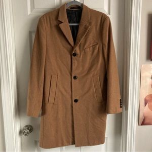 h&m beige wool-blend coat